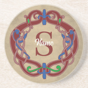 Monogram Initial Celtic Design Personalized Coaster