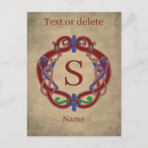 Monogram Initial Celtic Design Personalized Postcard