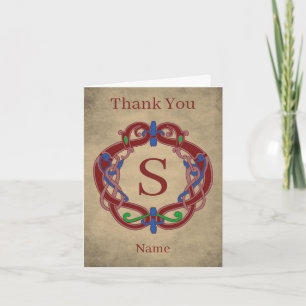 Monogram Initial Celtic Design Personalized Thank You Card