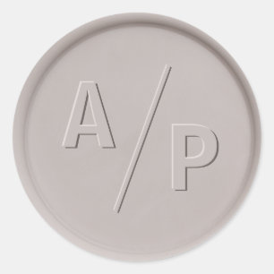Monogram Initial Clay Wax Seal Sticker