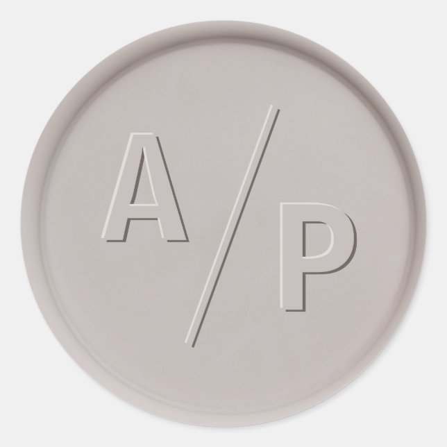 Monogram Initial Clay Wax Seal Sticker (Front)