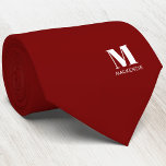 Monogram Initial Crest Personalized Burgundy Red Tie<br><div class="desc">Stand out from the crowd with this unique modern monogram initial name personalized crest dark burgundy red design.  Minimalist and understated,  ideal for the man or woman who has everything!</div>