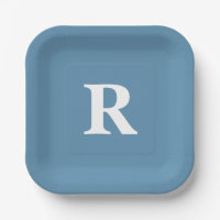 Monogram Initial Custom Colours Dusty Blue White