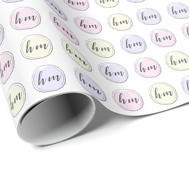Monogram Initial Custom Logo Business Wrapping Paper (Roll Corner)