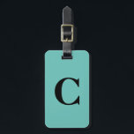 Monogram Initial Custom Name Black Teal Blue Gift Luggage Tag<br><div class="desc">Monogrammed initial and also personal details like name, address, phone number and email all of which you can edit. Designed with teal blue and black, you can change the colours if you wish. Cool travel gift idea for him or her.</div>