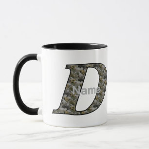 Monogram Initial D Hydrangea Flowers Personalized Mug
