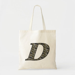 Monogram Initial D Hydrangea Flowers Tote Bag
