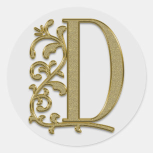 monogram initial D stickers
