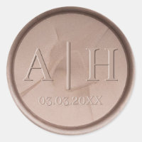 Monogram Initial & Date Hazel Wax Seal Sticker