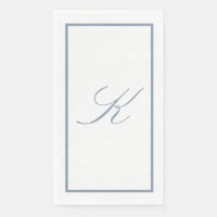 Monogram Initial Dusty Blue Wedding Bridal Shower