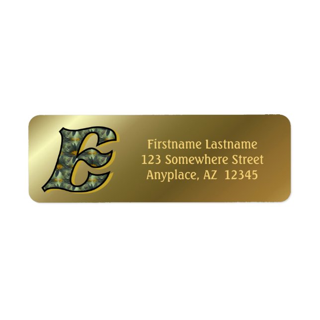 Monogram Initial E Daisies Art Return Address  (Front)
