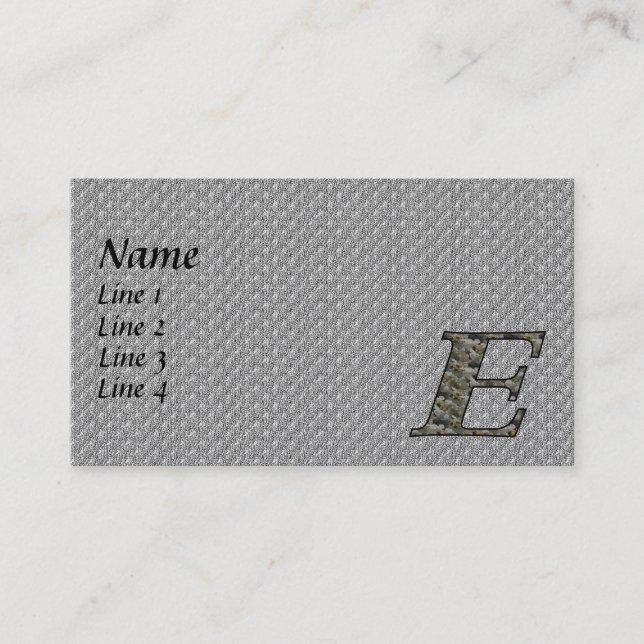 Monogram Initial E Hydrangea Business Card (Front)
