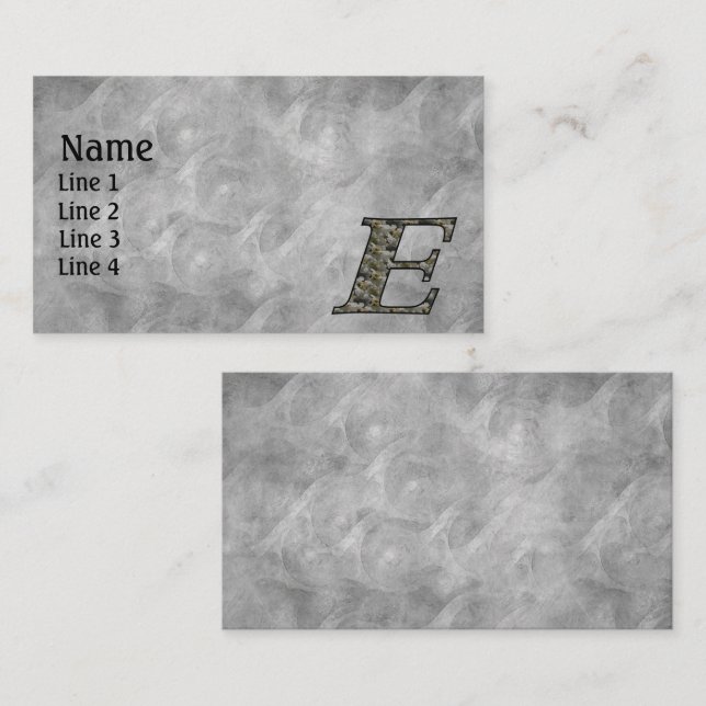 Monogram Initial E Hydrangea Flowers Business Card (Front/Back)