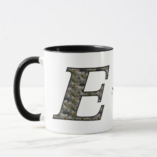 Monogram Initial E Hydrangea Flowers Personalized Mug