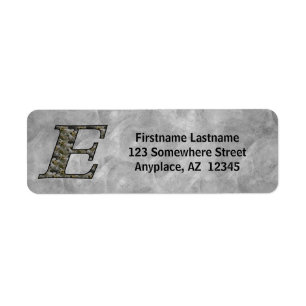Monogram Initial E Hydrangea Return Address 