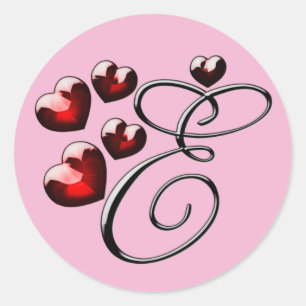 monogram initial E stickers