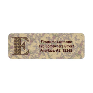 Monogram Initial E Vintage Floral Return Address