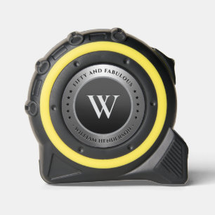 Monogram Initial Elegant Black Silver Construction 1