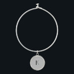 Monogram Initial Elegant Minimalist Grey Black  Bangle Bracelet<br><div class="desc">A gift for her. A monogrammed initial bangle bracelet which is elegant in it's simplicity.  Silver,  or silver plate,  Grey and Black. Change the initial to personalize for your recipient.</div>