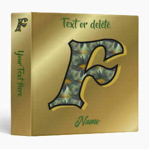 Monogram Initial F Daisies Floral Art Personalized Binder