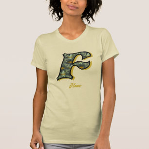 Monogram Initial F Daisy Flower Art Personalized T-Shirt