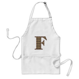 Monogram Initial F Elegant Vintage Floral Standard Apron