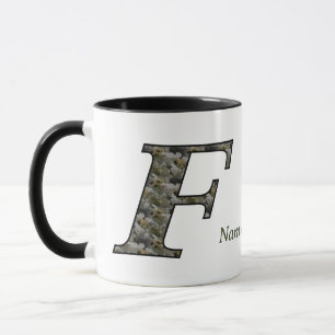 Monogram Initial F Hydrangea Flowers Personalized Mug