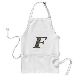 Monogram Initial F Hydrangea Flowers Standard Apron