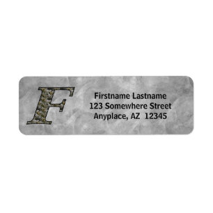 Monogram Initial F Hydrangea Return Address 