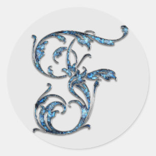 monogram initial F stickers