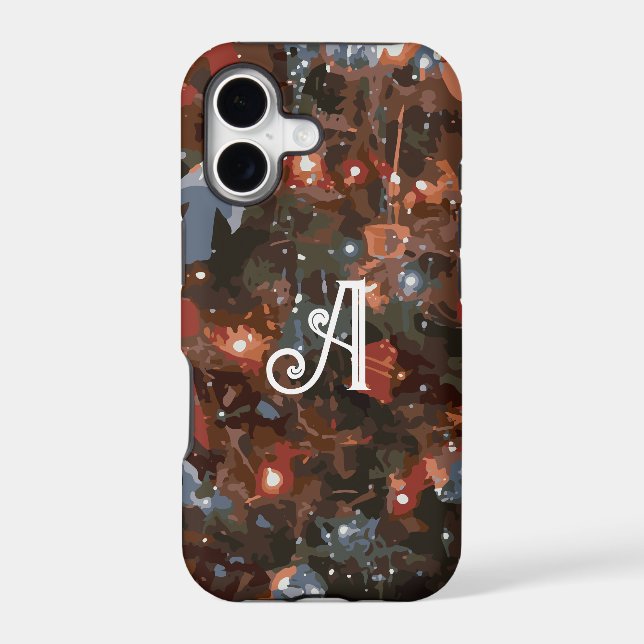 Monogram Initial Festive Christmas Tree Lights (Back)