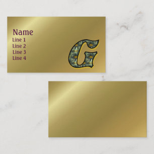 Monogram Initial G Daisies Floral Art Business Card
