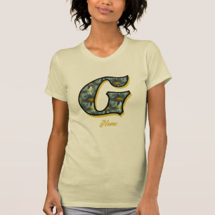 Monogram Initial G Daisy Flower Art Personalized T-Shirt