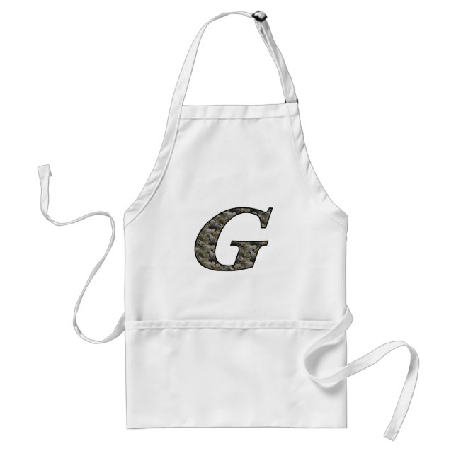 Monogram Initial G Hydrangea Floral Apron (Front)