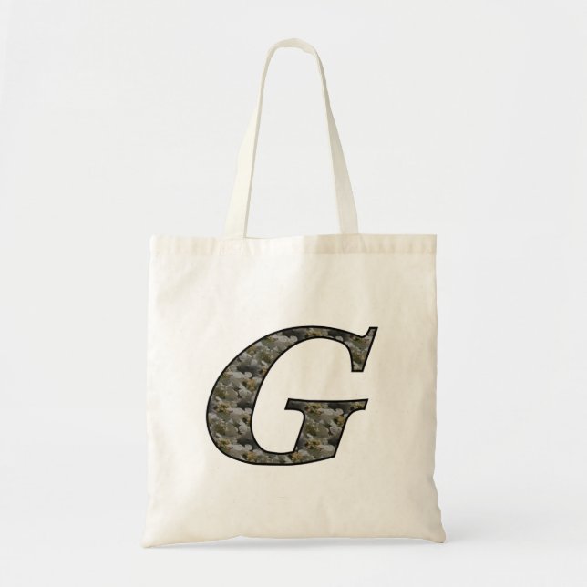 Monogram Initial G Hydrangea Flowers Tote Bag (Front)
