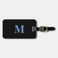 Monogram Initial Gift Favour Cornflower Blue Black
