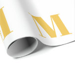 Monogram Initial Gold Golden White Custom Name  Wrapping Paper<br><div class="desc">Designed with text template for monogrammed initial which you can customize! You may also change the colours as you wish.</div>