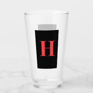 MONOGRAM INITIAL H Beer Glass