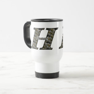 Monogram Initial H Hydrangea Flowers Personalized Travel Mug