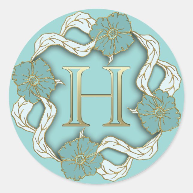 monogram initial H stickers (Front)