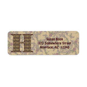 Monogram Initial H Vintage Floral Return Address
