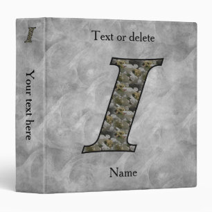 Monogram Initial I Hydrangea Flowers Personalized Binder