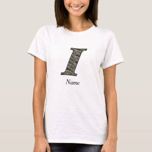 Monogram Initial I Hydrangea Flowers Personalized T-Shirt