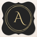 Monogram Initial in Circles Paper Coaster<br><div class="desc">Coasters feature your monogram initial inside circles on any shape absorbent heavy pulp board paper coasters measure 4" x 4" - Set of 6. Cool accent to your home decor, bar or give as a gift. Fun housewarming gift! Use the Customize Further link to add or delete text, change fonts,...</div>