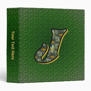 Monogram Initial J Daisies Art Personalized Binder