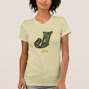 Monogram Initial J Daisy Flower Art Personalized T-Shirt