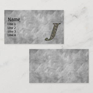 Monogram Initial J Hydrangea Flowers Business Card