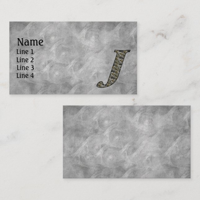 Monogram Initial J Hydrangea Flowers Business Card (Front/Back)