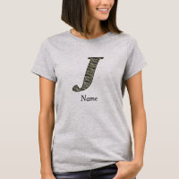 Monogram Initial J Hydrangea Flowers Personalized
