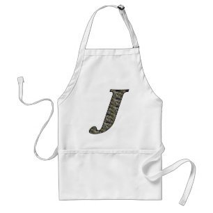 Monogram Initial J Hydrangea Flowers Standard Apron